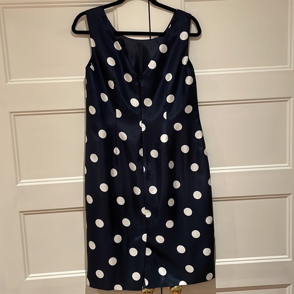 Navy Blue Polka Dot Dress - Picture 2 of 4